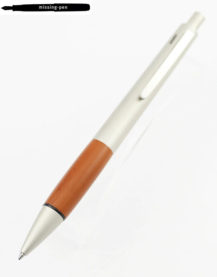 Bolígrafo antiguo Lamy Accent Push en madera plateada-marrón con caja modelo 295 BB Foto 2 de 4