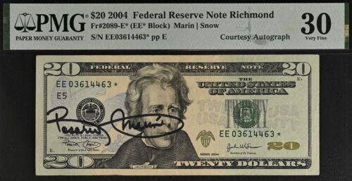 2004 $20 Federal Reserve Note PMG 30 - Courtesy Autograph Rosario Marin - STAR - Picture 2 of 3