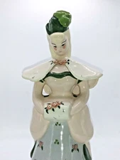 KAY FINCH Courting Woman Green Hat 7.5" California Pottery MCM Vintage