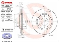 2X Brembo 09.E069.11 Bremsscheibe FüR Mitsubishi