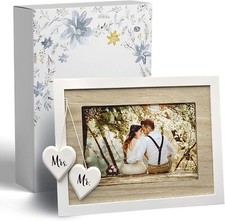 Mr  Mrs Picture Frame 8x10 - White Picture Frames with Hearts  NEW 