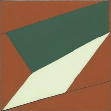 Medium Abstract Painting 2x2 ft. Post-Modernism Geometric Demrin Cubism II NEW