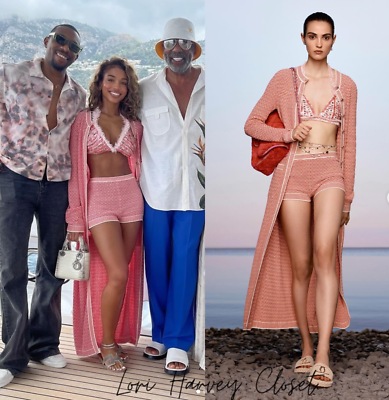 Chanel ワンピース&カーディガン CHANEL（シャネル） ワンピース ピンク マルチ コットン ブレンド