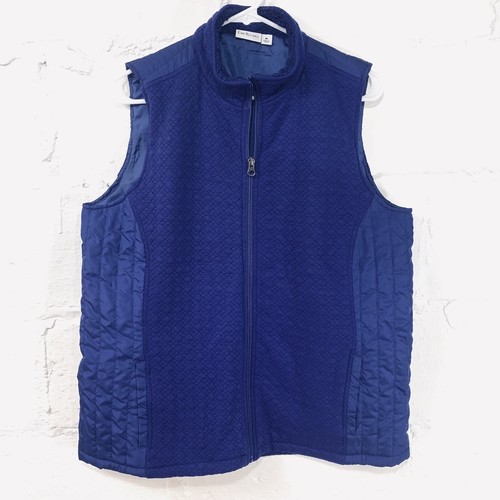 Kim Rogers Womens Blue Quilted Vest 