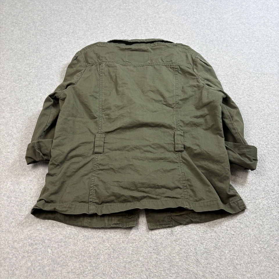 Wet печать куртка женщина M зеленый кнопка карман военного армии Chore сарая гранж Y2K - Изображение 2 из 4