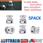 5x GT2 Synchronous Wheel 16/20 Teeth 5/8mm Bore Aluminum Timing Pulley Belt Gear
