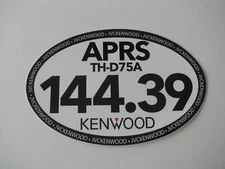 Kenwood JVC Ham Amateur Radio APRS THD75A 144.39 Logo Oval Bumper Sticker Decal