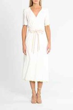 STEELE Bridgitta Midi Dress Cotton High Tea Work Size 8 AU Preloved