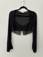 House of CB London Women's Black Long Sleeve Crop Top Cardigan Size S
