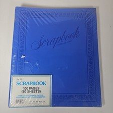 No. 800 Blue Vintage Scrapbook Deluxe Craft 100 Pages 50 Sheets