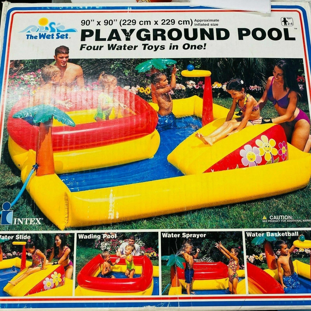 Intex Wet Set Inflatable Pool Sports Center Playground Swim 90”x