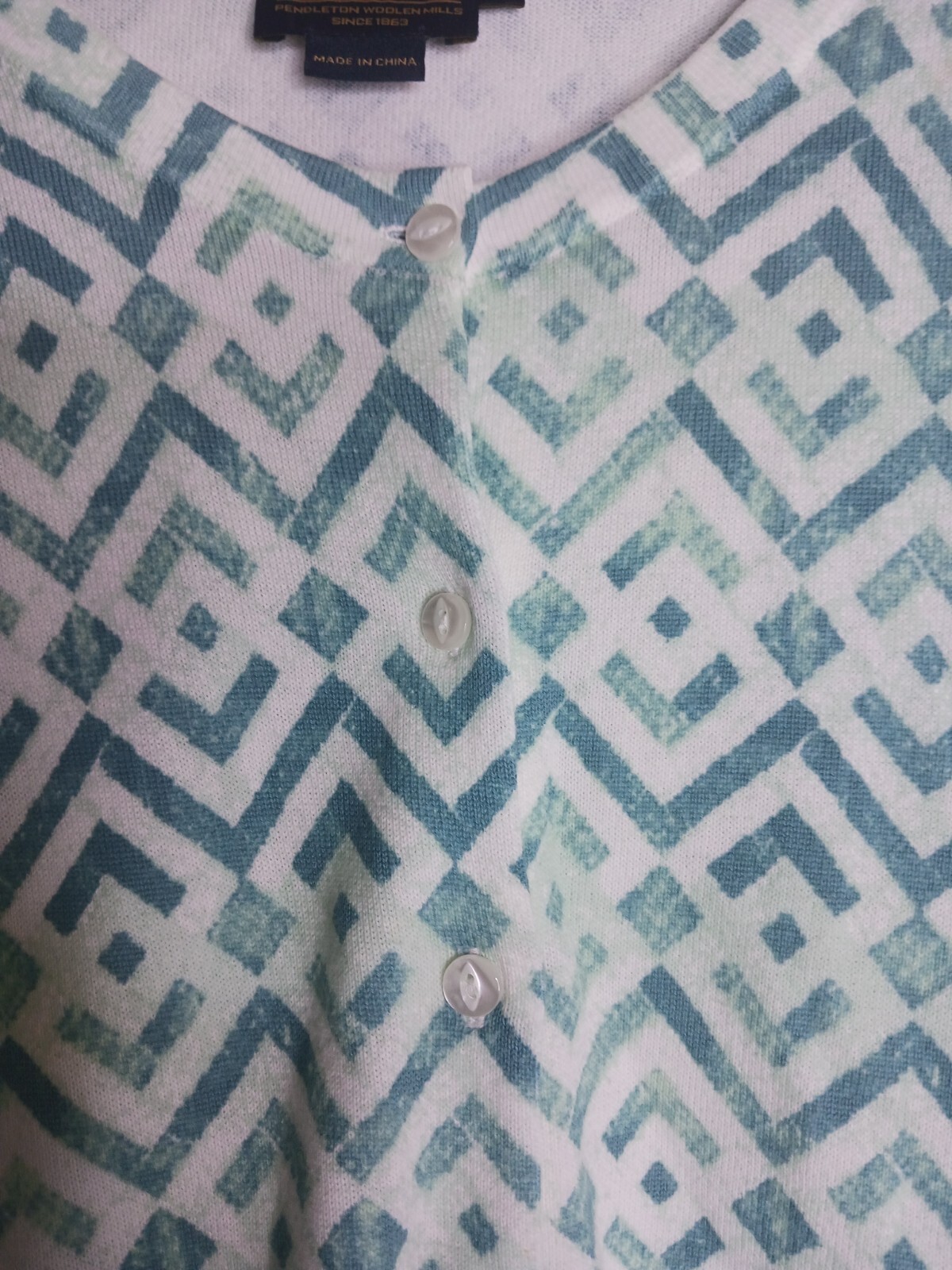 Pendleton Womens Geometric Button Up Cardigan Siz… - image 2