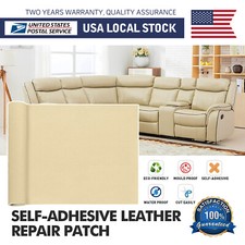 Leather Repair Tape Beige Self-Adhesive Patch for Car Seats Couch Furniture Sofa