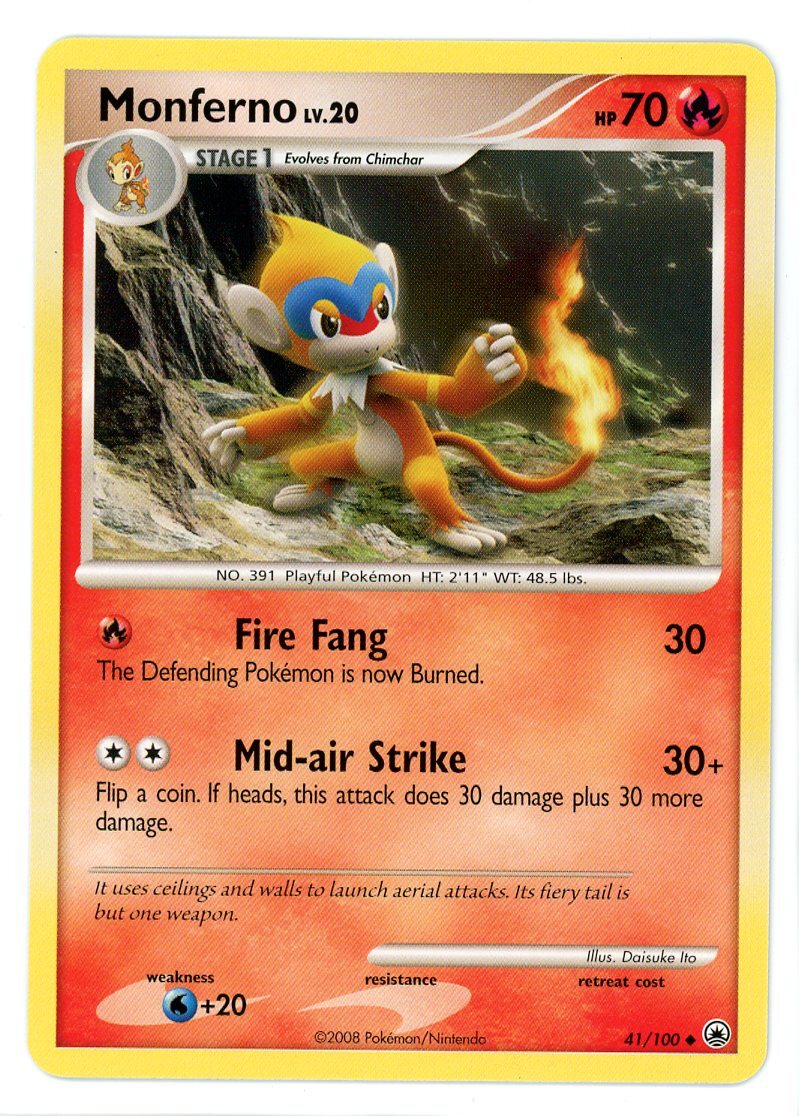 Monferno 41/100 Majestic Dawn Pokemon Card