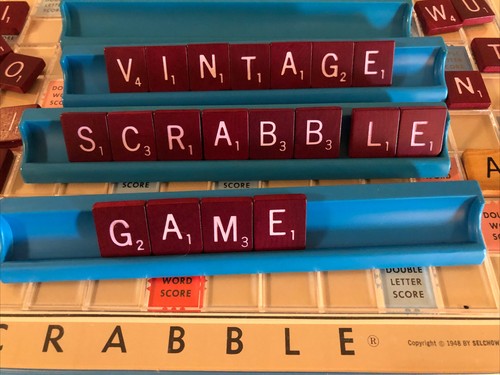 Scrabble Deluxe 1977 Edition Game Turntable Instructions Vintage Burgundy Tile - Picture 6 of 16