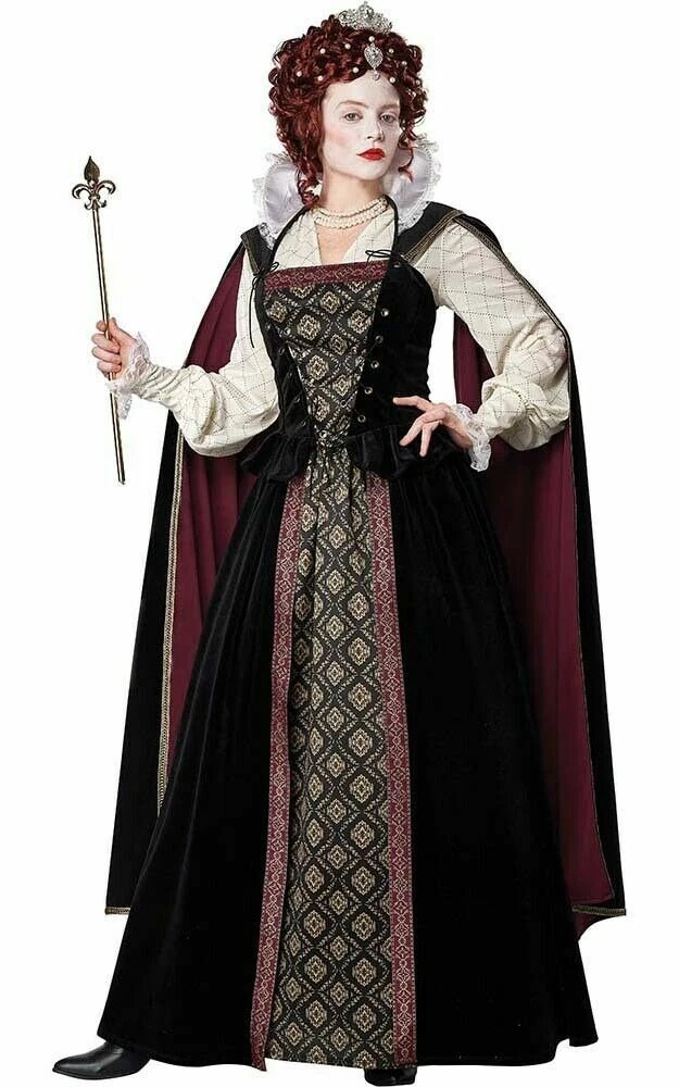 QUEEN ELIZABETH ADULT WOMENS RENAISSANCE FANCY DRESS HALLOWEEN COSTUME