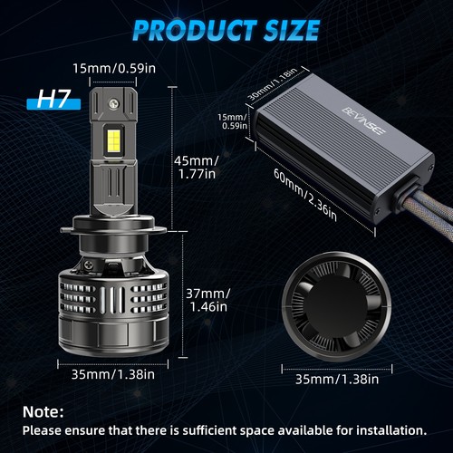 Faros LED H7 40000LM 6000K 150W Canbus para Subaru Outback 2005-2014 - Imagen 7 de 11