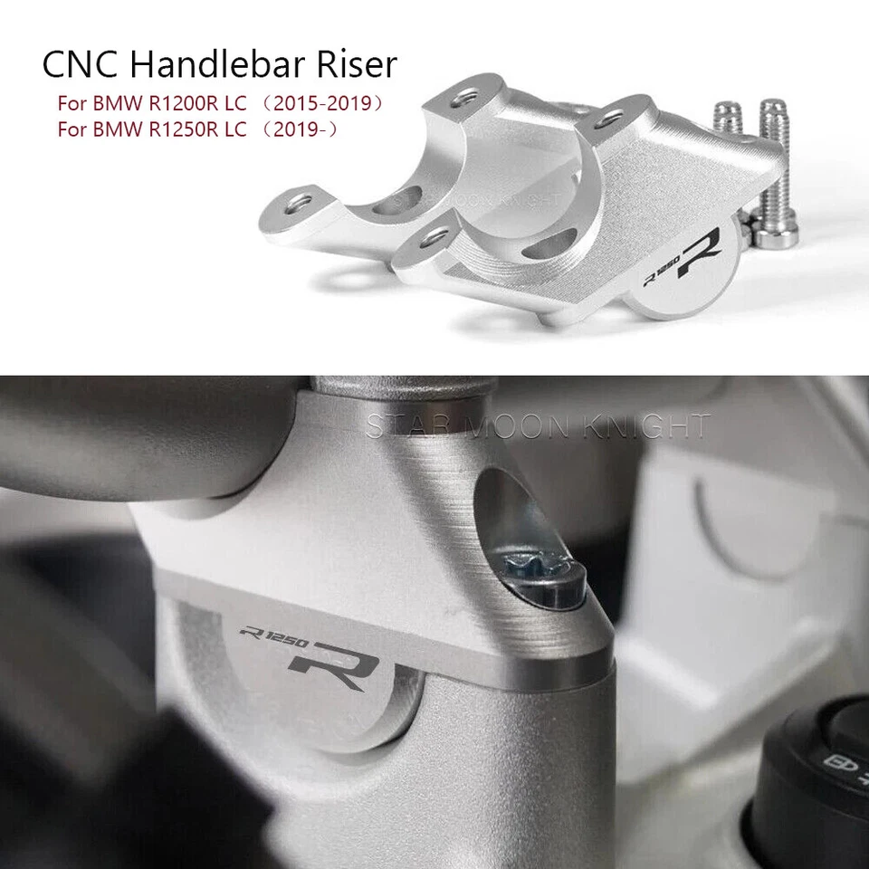 Elevador de manillar CNC para BMW R1200R LC 2015-2019 2018 soportes de abrazadera de elevación Foto 2 de 4