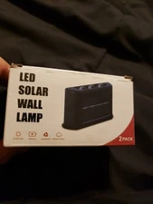 Solar Wall Lights 6 LED Outdoor Garden Pathway Stairs Step Fence Deck 2 Pack New