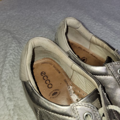 Ecco Soft 7 Damen Gr. 41 | US 10,5 Metallic Silber Leder Freizeit Sneaker Schuhe - Bild 8 von 8
