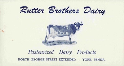 Blotter, Rutter Brothers Dairy, North George Street, York, Pennsylvania PA
