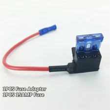 16 AWG Wire 15A Fuse 12/24V Standard ATC/ATO Blade Fuse Tap Dual Circuit Adapter