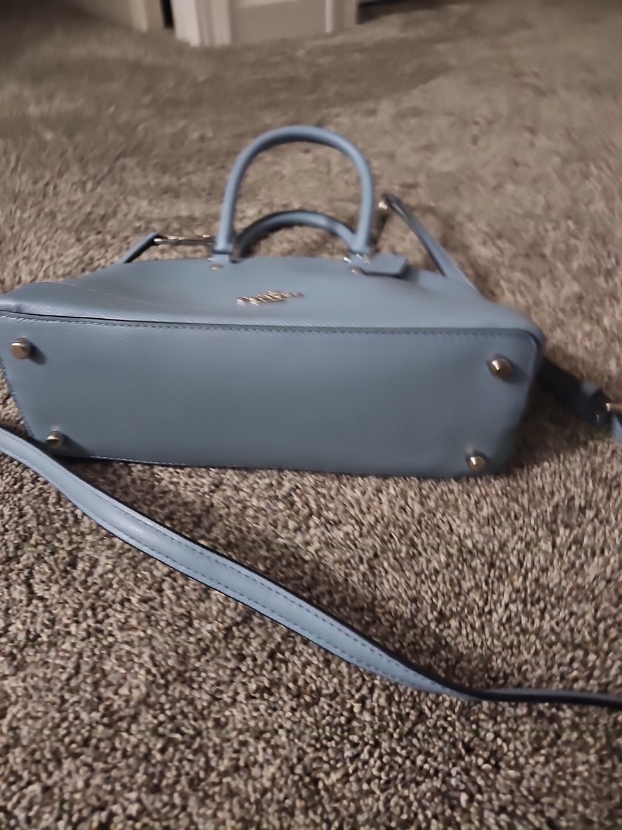 コーチ　COACH Mini Sierra Satchel 2way Coach Mini Sierra Satchel In Crossgrain Leather Blue Cornflower