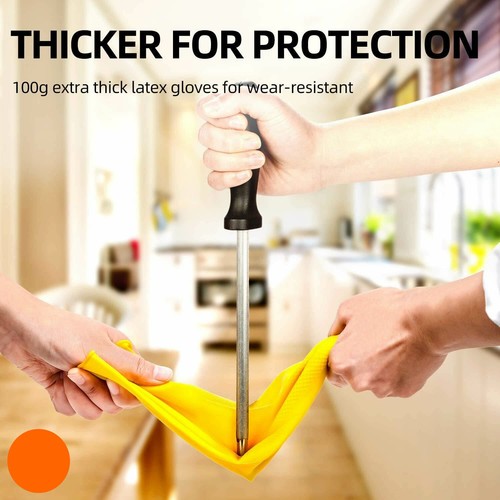 Rubber Gloves Long Sleeve Household Washing Up Kitchen Cleaning S/M/L 2/10 Pairs - Picture 14 of 21