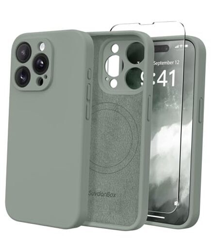 MagSafe Compatible iPhone 15 Pro Max Case in Full Kalke Green