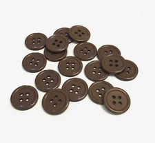 24 Buttons Dark Brown Coffee Plastic 4-Hole Sew Through Sewing 18 mm #BR66