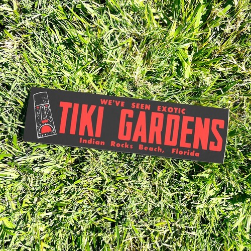 Tiki Gardens FLORIDA Bumper Sticker - Tourism USA Vintage Style - Vinyl 80s 90s - Bild 2 von 4