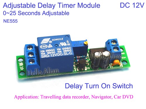 DC 5V 12V Adjutable Delay Timer Time Relay Switch Turn On/Off Module 0-25 Second - Picture 12 of 13