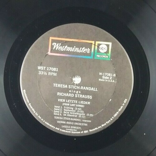 Teresa Stich-Randall Sings Richard Strauss (Westminster – WST-17081) - Imagen 3 de 4