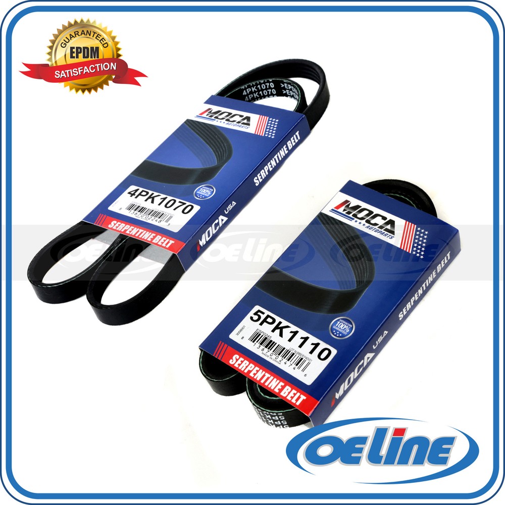EPDM 2 BELT SET Fit 90-93 ACCORD DX,EX,LX ALTERNATOR/AC & POWER STEERING