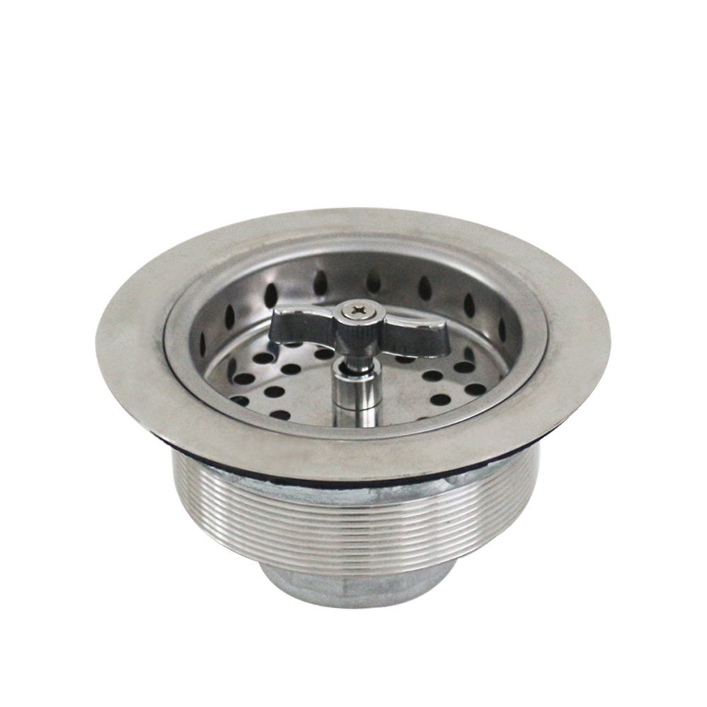 Kitchen Rotate and Seal Basket Strainer with Plug Stainless Steel Drain Stopper