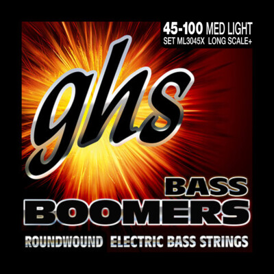 GHS ML3045X Boomers Bass Guitar Strings; med lite gauges 45-100 Extra Long scale