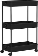 Rollwagen Servierwagen Küchenwagen Bastelwagen 3 Etagen 3 Ebenen stabil K06rw