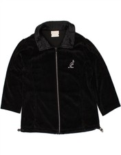 Australian L'alpina Womens Velvet 3/4 Sleeve Bomber Jacket It 48 Xl Black Aw01