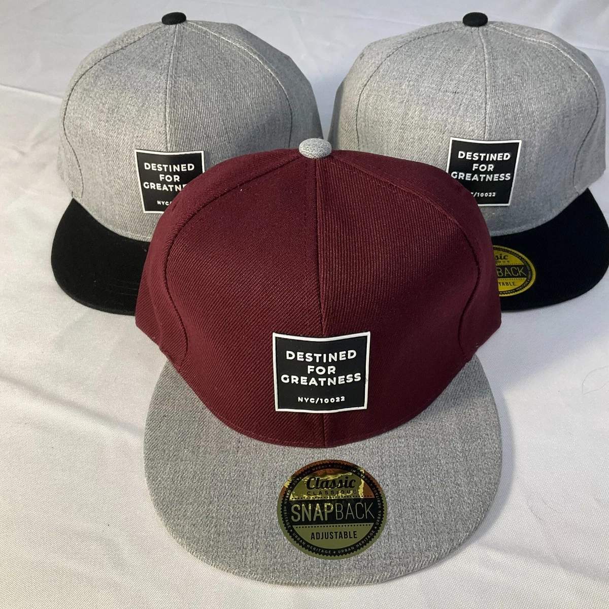 Urban Heritage Snapback Hat Unisex Adjustable Gray Maroon 3 Hats Greatness  | eBay