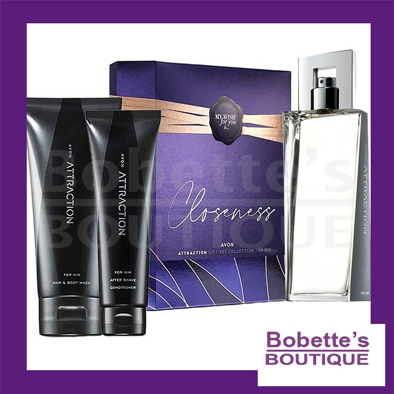 Attraction Avon set de rasage et parfum pour rester frais et séduisant tout le soir