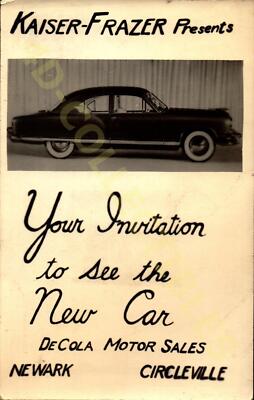Vintage postcard  Kaiser Frazer New Car Invitation by DeCola Motor Sales