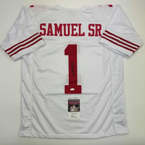 Maillot Blanc Dédicacé Deebo Samuel #1 49ers - Certifié JSA COA, Pièce De Collection NFL
