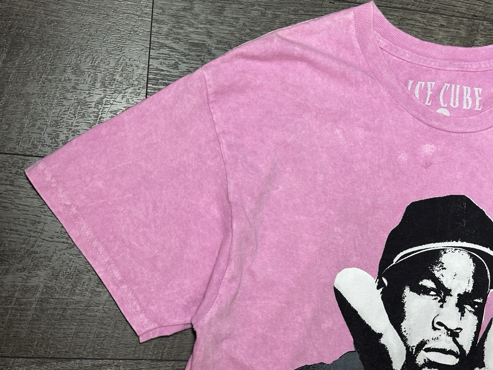 FILA T shirt uomo Ice Cube NWA Death Row grafica rap maglietta rosa S S crew taglia L