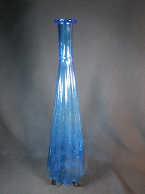 Schöne große Vintage blaue Kunst Glas Flasche Hals Karaffe Vase