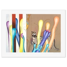 Yankel Ginzburg Ocelot Feline and Ladders Limited Edition Serigraph Hand Signed
