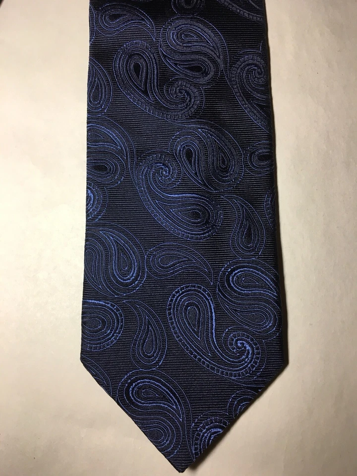 Corbata para hombre BREUER 100 % seda XL ITALIA diseñador de lujo azul geométrico usada en excelente estado Foto 2 de 4