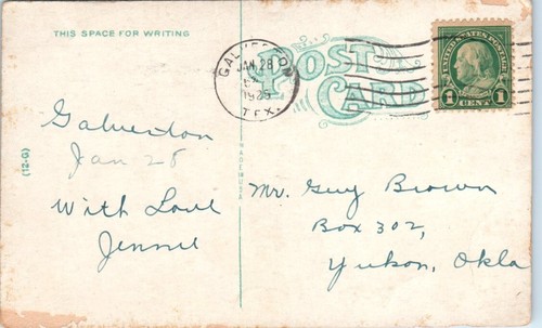 SEA WALL Galveston, Texas TX c1925 - Postcard - Picture 2 of 2