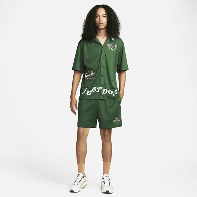 XXL Nike Sportswear Just Do It Mesh Polo Shirt Green