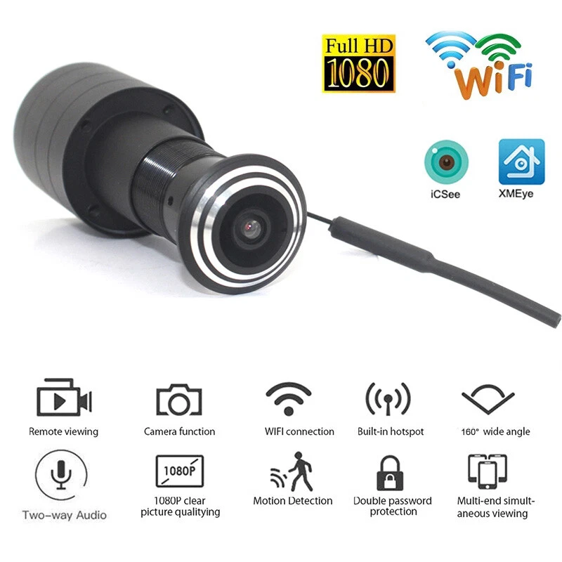 DC5V Wifi IP Camera Door Eye Hole 1080P HD 1.66mm FishEye Lens P2P CCTV Camera