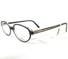 Escada Eyeglasses Frames E0124 E374 Black Clear Gold Round Oval 51-15-140